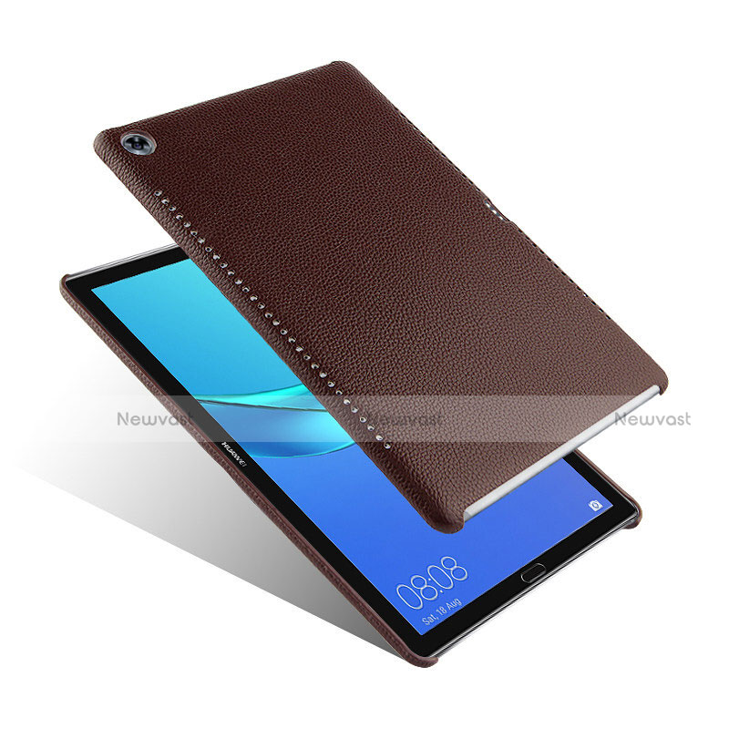 Soft Luxury Leather Snap On Case for Huawei MediaPad M5 Pro 10.8 Brown