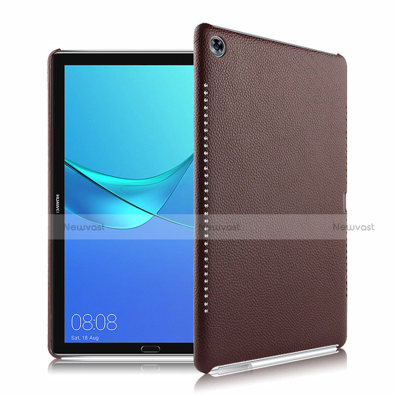 Soft Luxury Leather Snap On Case for Huawei MediaPad M5 Pro 10.8 Brown