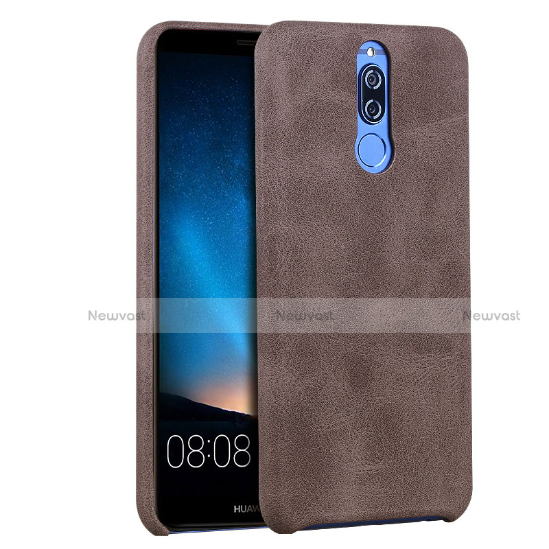 Soft Luxury Leather Snap On Case for Huawei Nova 2i Brown