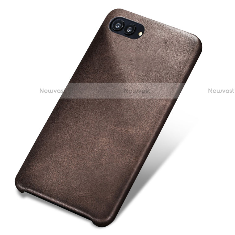 Soft Luxury Leather Snap On Case for Huawei Nova 2S Brown