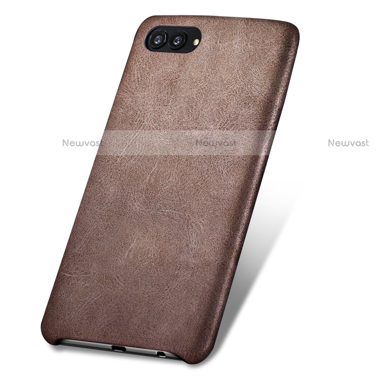 Soft Luxury Leather Snap On Case for Huawei Nova 2S Brown