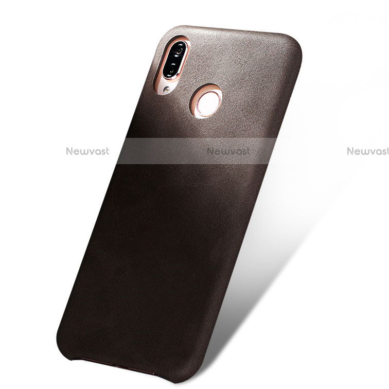 Soft Luxury Leather Snap On Case for Huawei Nova 3e Brown