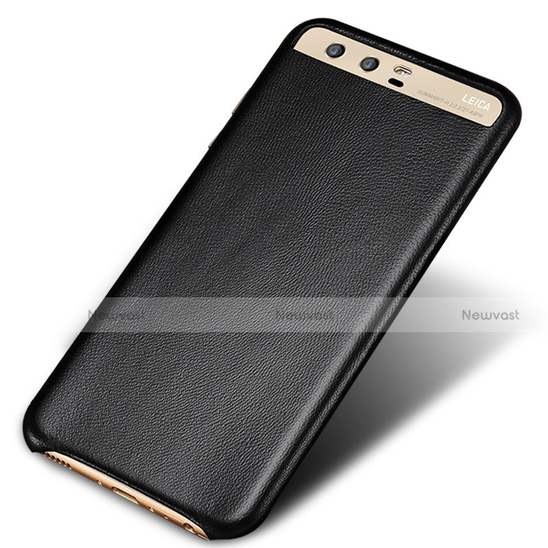 Soft Luxury Leather Snap On Case for Huawei P10 Plus Black