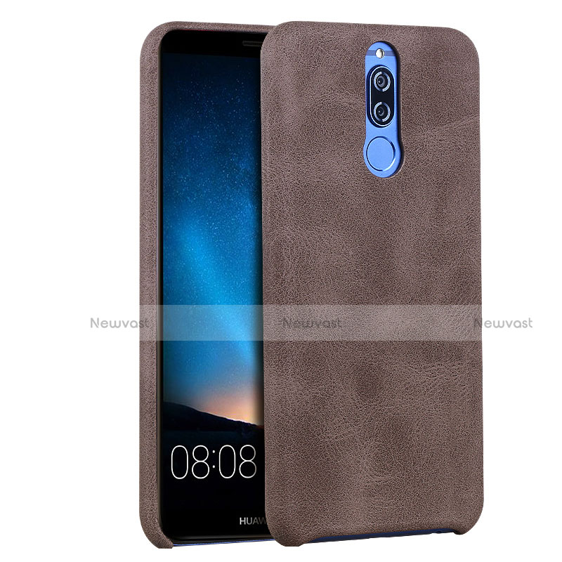 Soft Luxury Leather Snap On Case for Huawei Rhone Brown