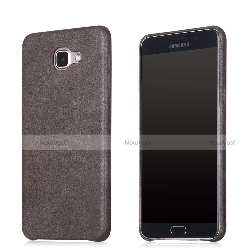 Soft Luxury Leather Snap On Case for Samsung Galaxy A8 (2016) A8100 A810F Brown