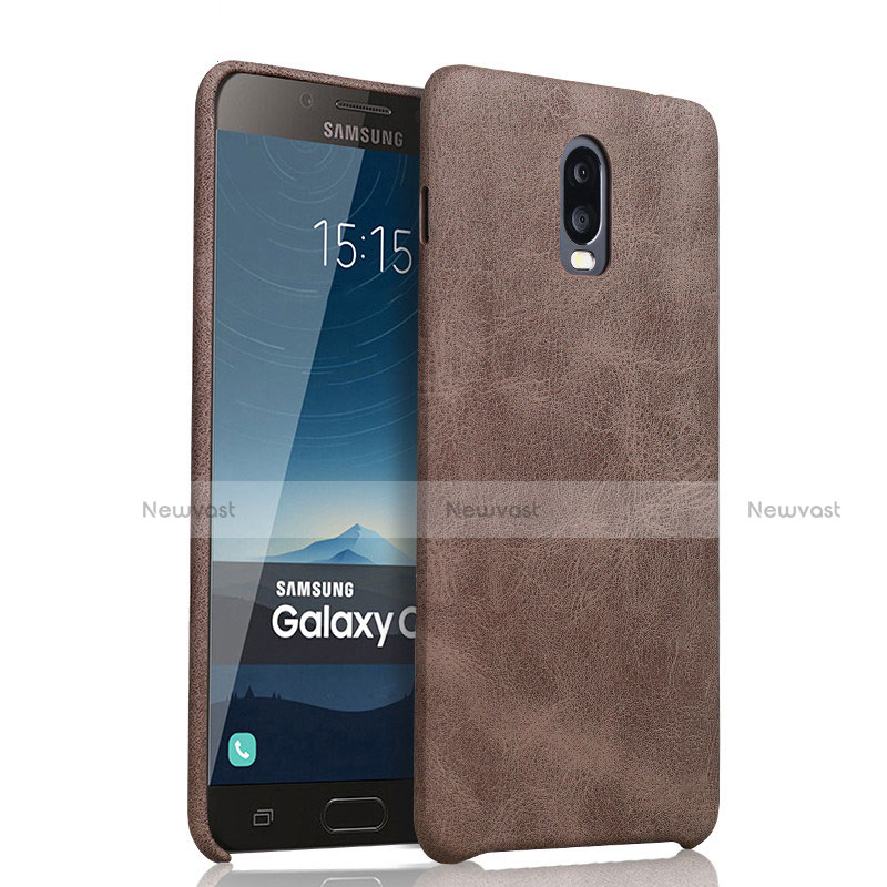 Soft Luxury Leather Snap On Case for Samsung Galaxy J7 Plus Brown