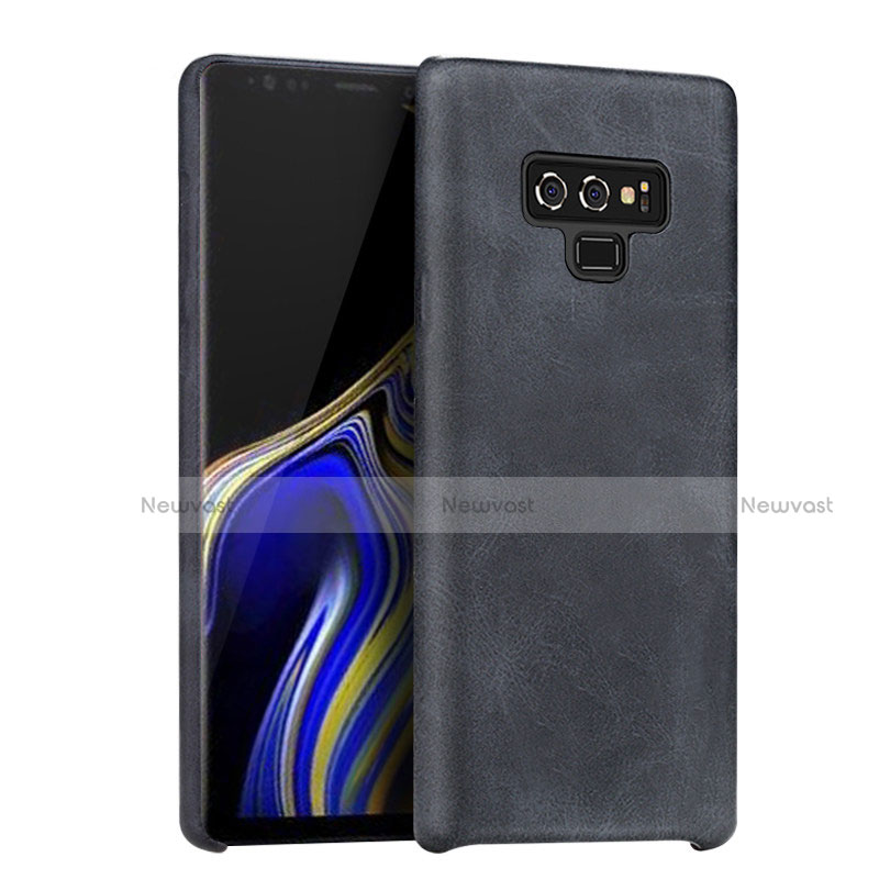 Soft Luxury Leather Snap On Case for Samsung Galaxy Note 9 Black