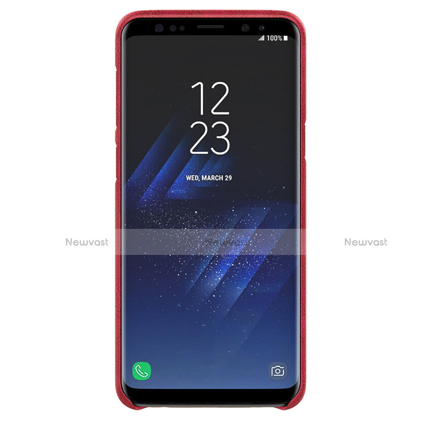 Soft Luxury Leather Snap On Case for Samsung Galaxy S9 Red