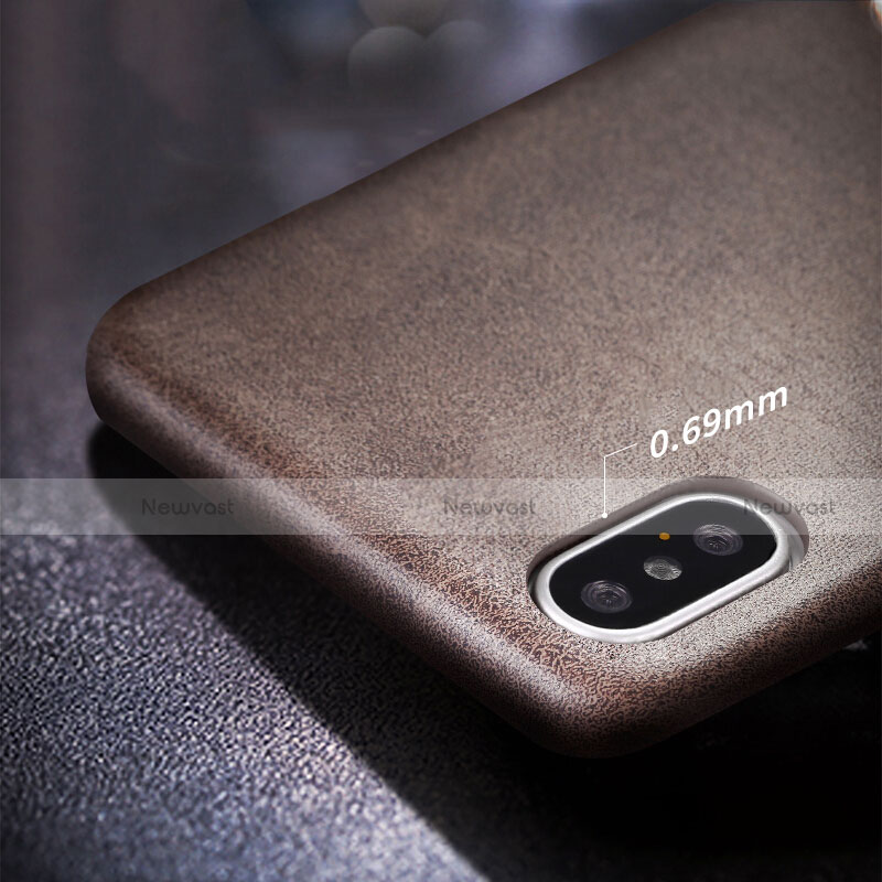 Soft Luxury Leather Snap On Case L01 for Apple iPhone Xs Max Brown