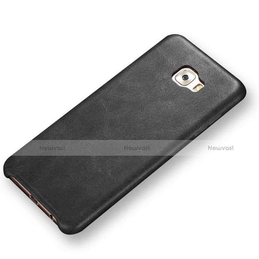 Soft Luxury Leather Snap On Case L01 for Samsung Galaxy C5 Pro C5010 Black