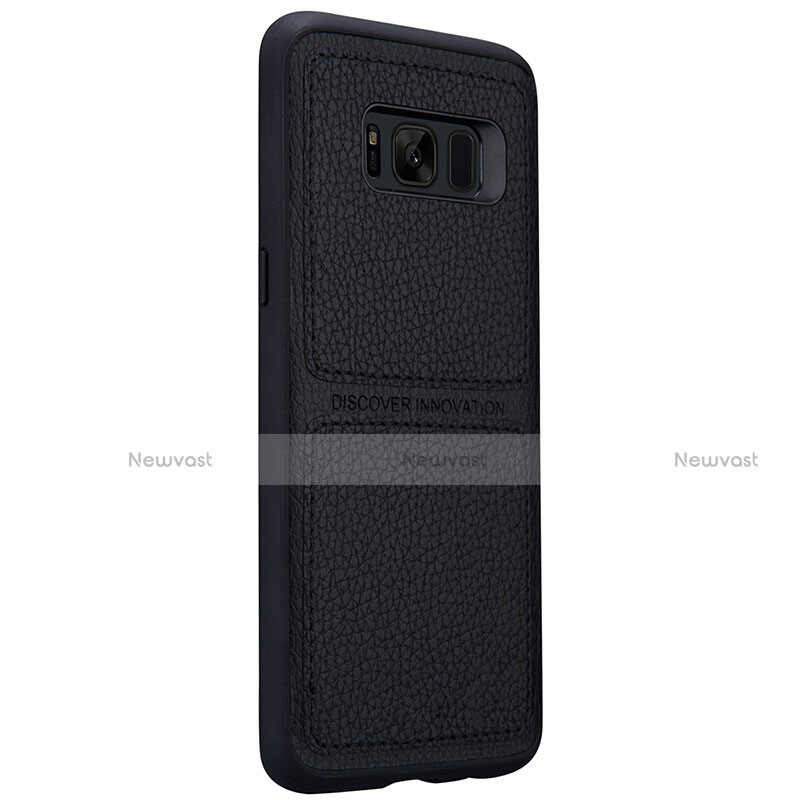 Soft Luxury Leather Snap On Case L01 for Samsung Galaxy S8 Black