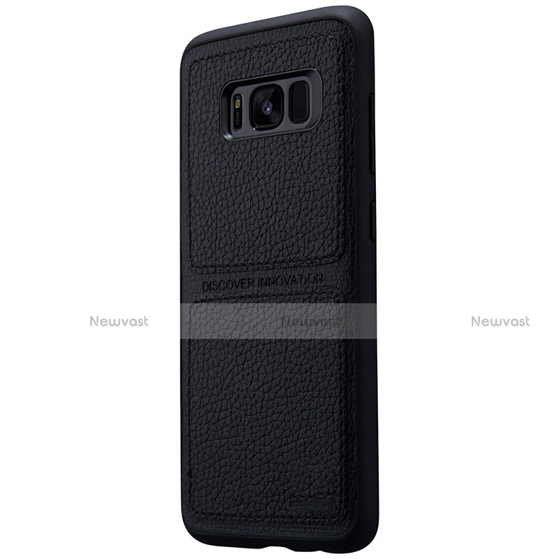 Soft Luxury Leather Snap On Case L01 for Samsung Galaxy S8 Black
