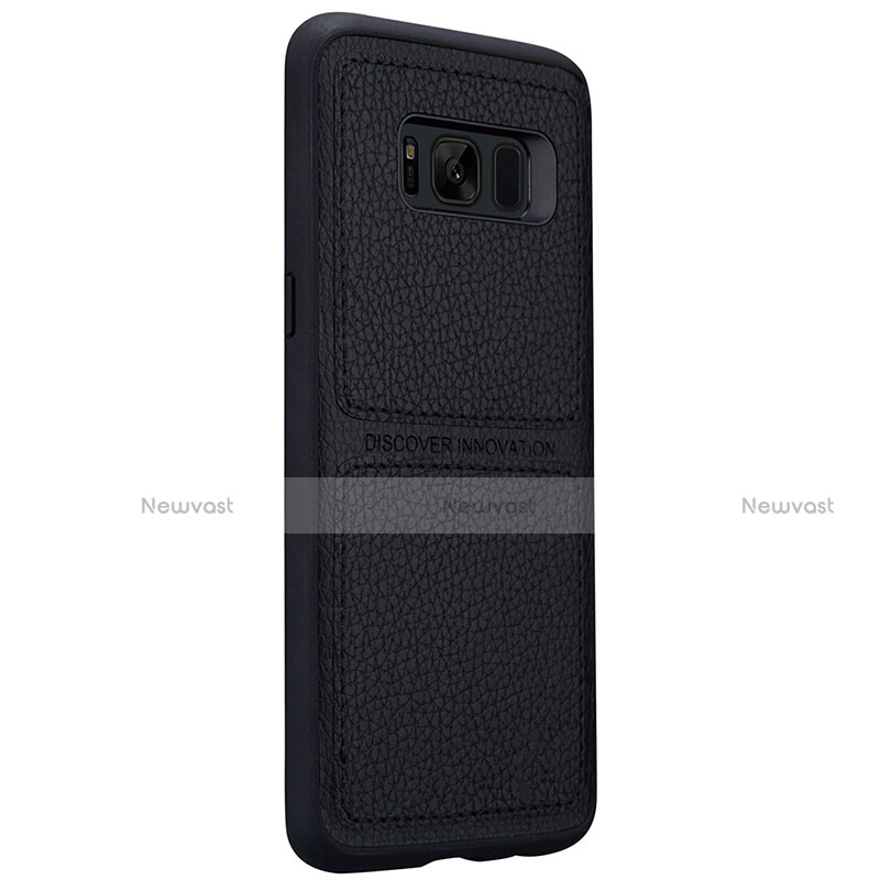 Soft Luxury Leather Snap On Case L01 for Samsung Galaxy S8 Plus Black