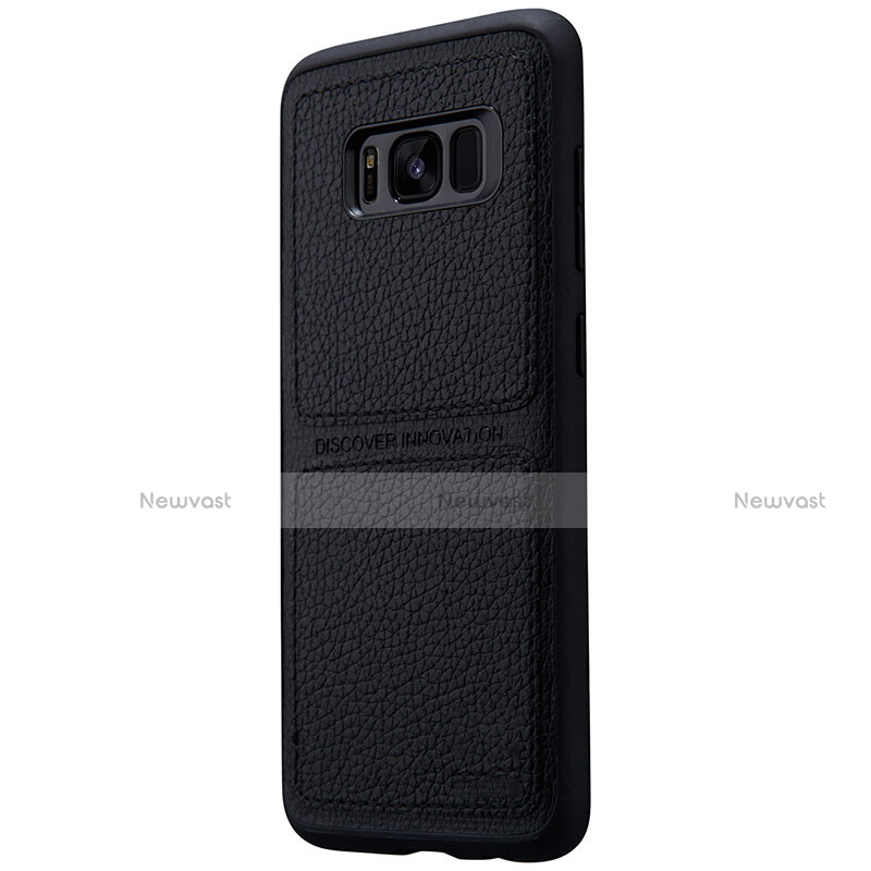 Soft Luxury Leather Snap On Case L01 for Samsung Galaxy S8 Plus Black