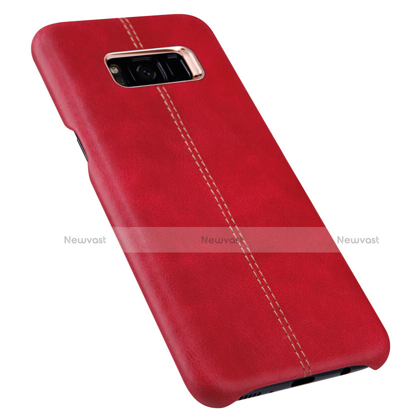 Soft Luxury Leather Snap On Case L01 for Samsung Galaxy S8 Plus Red