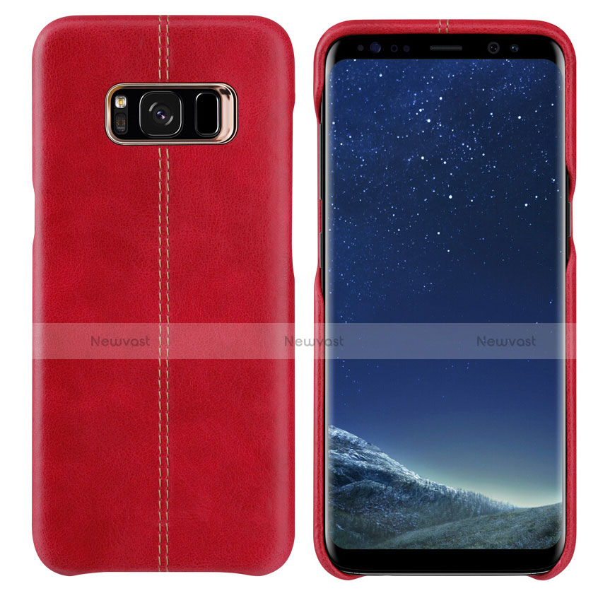 Soft Luxury Leather Snap On Case L01 for Samsung Galaxy S8 Red