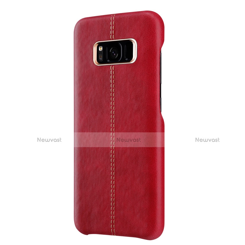 Soft Luxury Leather Snap On Case L01 for Samsung Galaxy S8 Red