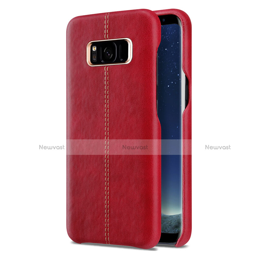 Soft Luxury Leather Snap On Case L01 for Samsung Galaxy S8 Red