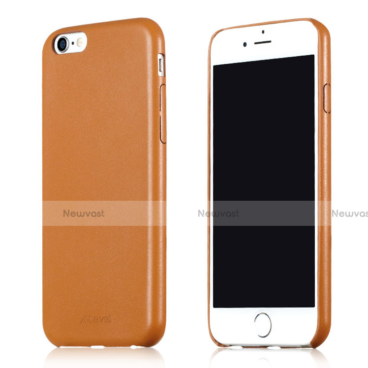 Soft Luxury Leather Snap On Case L02 for Apple iPhone 6 Brown