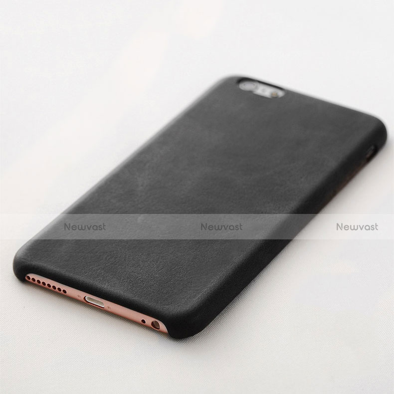 Soft Luxury Leather Snap On Case L02 for Apple iPhone 6 Plus Black