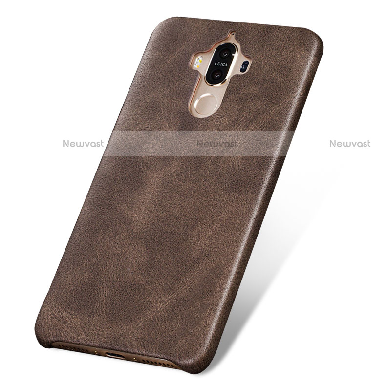 Soft Luxury Leather Snap On Case L02 for Huawei Mate 9 Brown