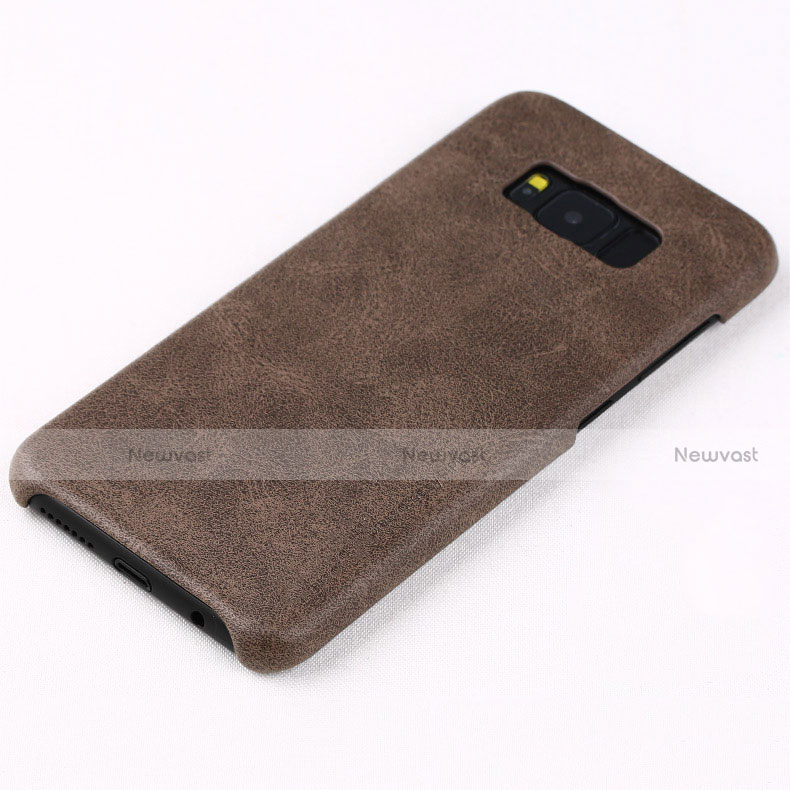 Soft Luxury Leather Snap On Case L02 for Samsung Galaxy S8 Plus Brown