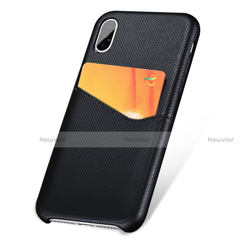 Soft Luxury Leather Snap On Case L05 for Apple iPhone Xs Max Black