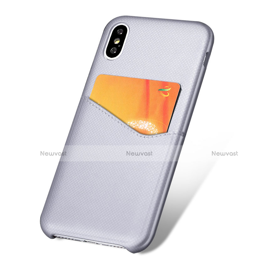 Soft Luxury Leather Snap On Case L05 for Apple iPhone Xs Max White