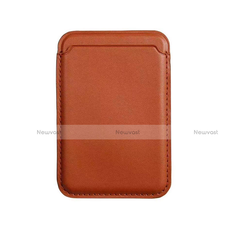 Soft Luxury Leather Wallet with Mag-Safe Magnetic for Apple iPhone 12 Brown