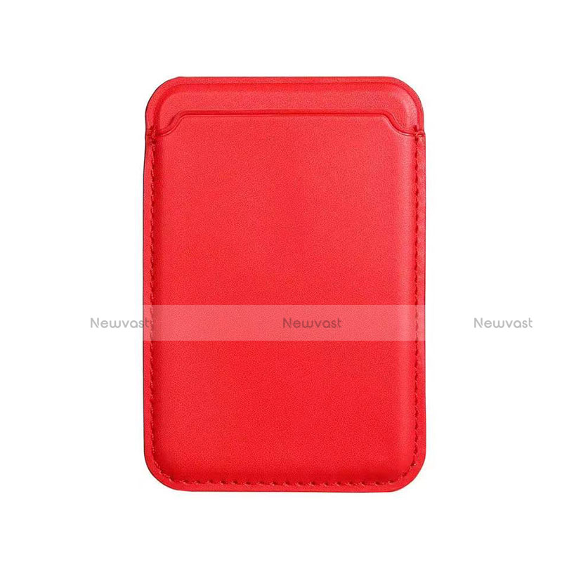 Soft Luxury Leather Wallet with Mag-Safe Magnetic for Apple iPhone 12 Pro Red
