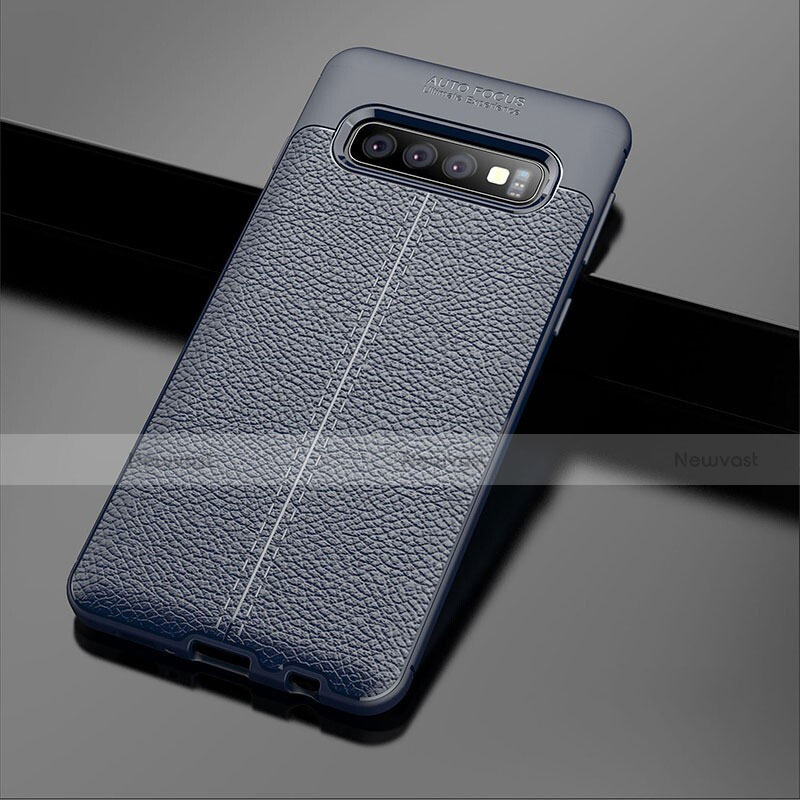 Soft Silicone Gel Leather Snap On Case Cover A02 for Samsung Galaxy S10 5G Blue