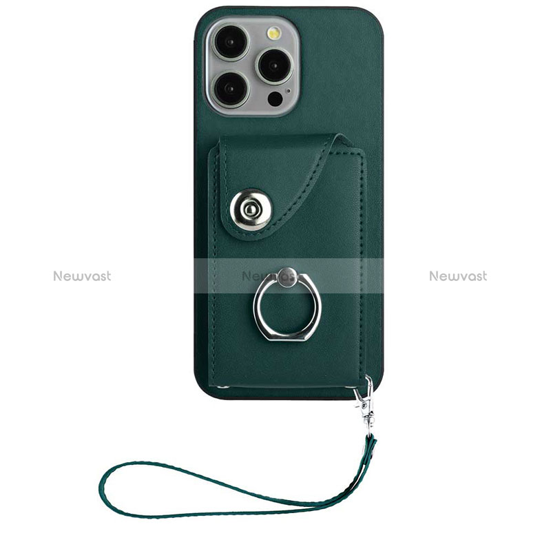 Soft Silicone Gel Leather Snap On Case Cover BF1 for Apple iPhone 14 Pro Midnight Green