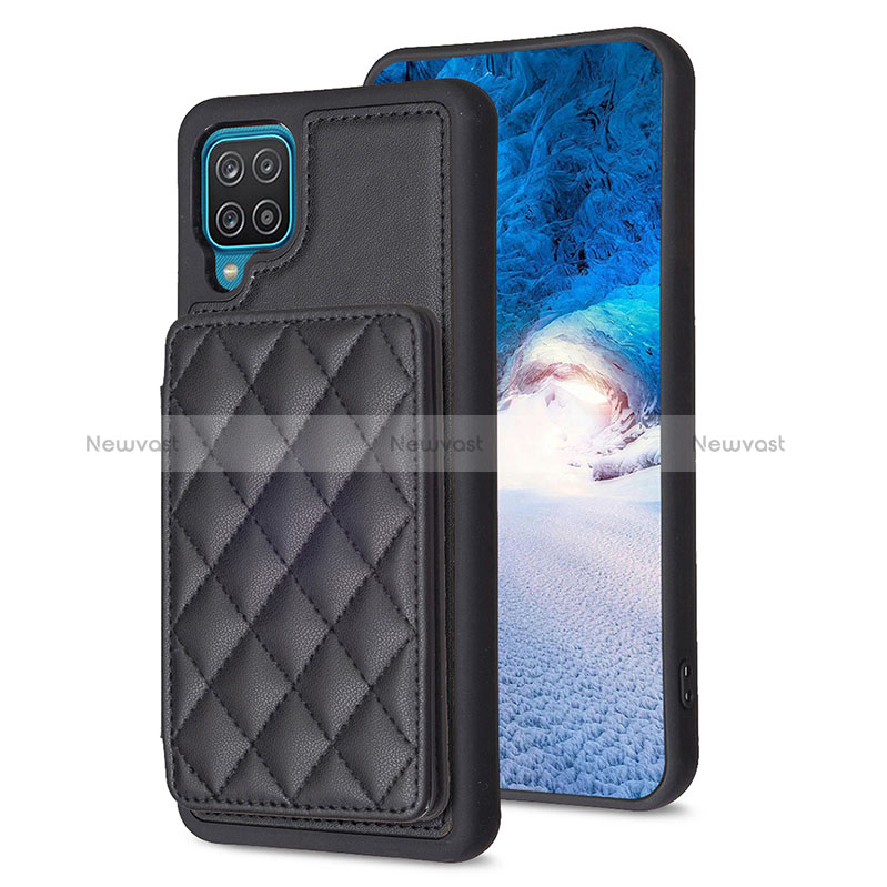 Soft Silicone Gel Leather Snap On Case Cover BF1 for Samsung Galaxy A12 Nacho