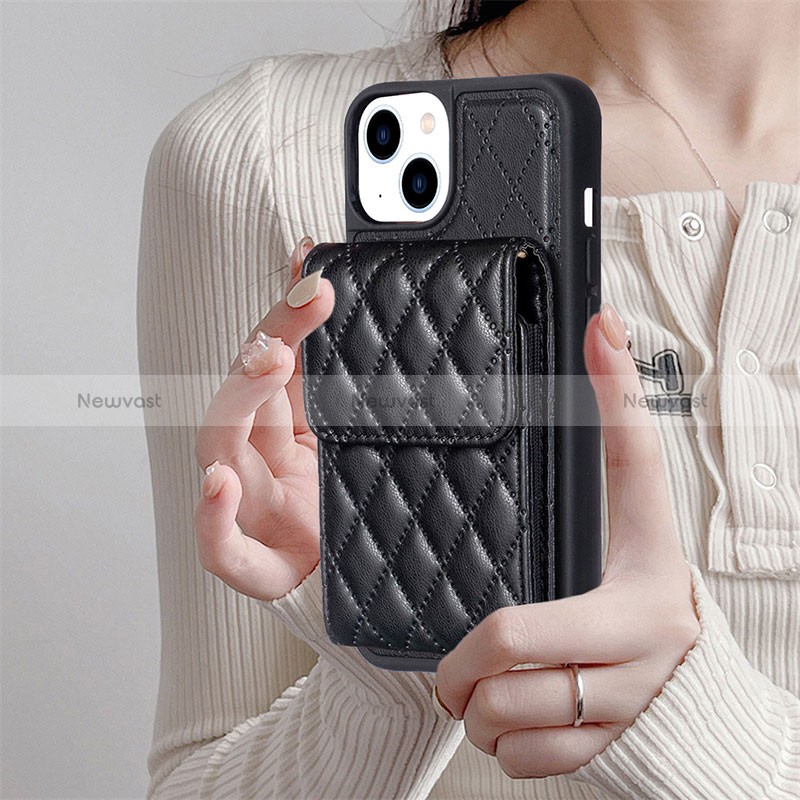 Soft Silicone Gel Leather Snap On Case Cover BF3 for Apple iPhone 15