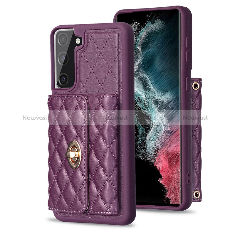 Soft Silicone Gel Leather Snap On Case Cover BF3 for Samsung Galaxy S21 FE 5G