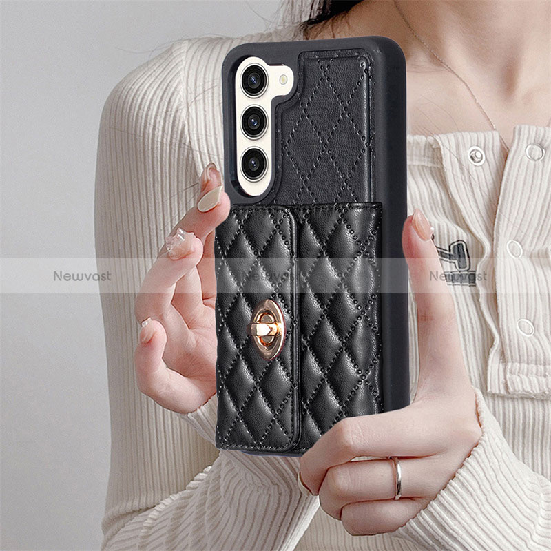 Soft Silicone Gel Leather Snap On Case Cover BF3 for Samsung Galaxy S22 Plus 5G