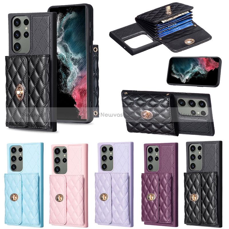 Soft Silicone Gel Leather Snap On Case Cover BF3 for Samsung Galaxy S23 Ultra 5G