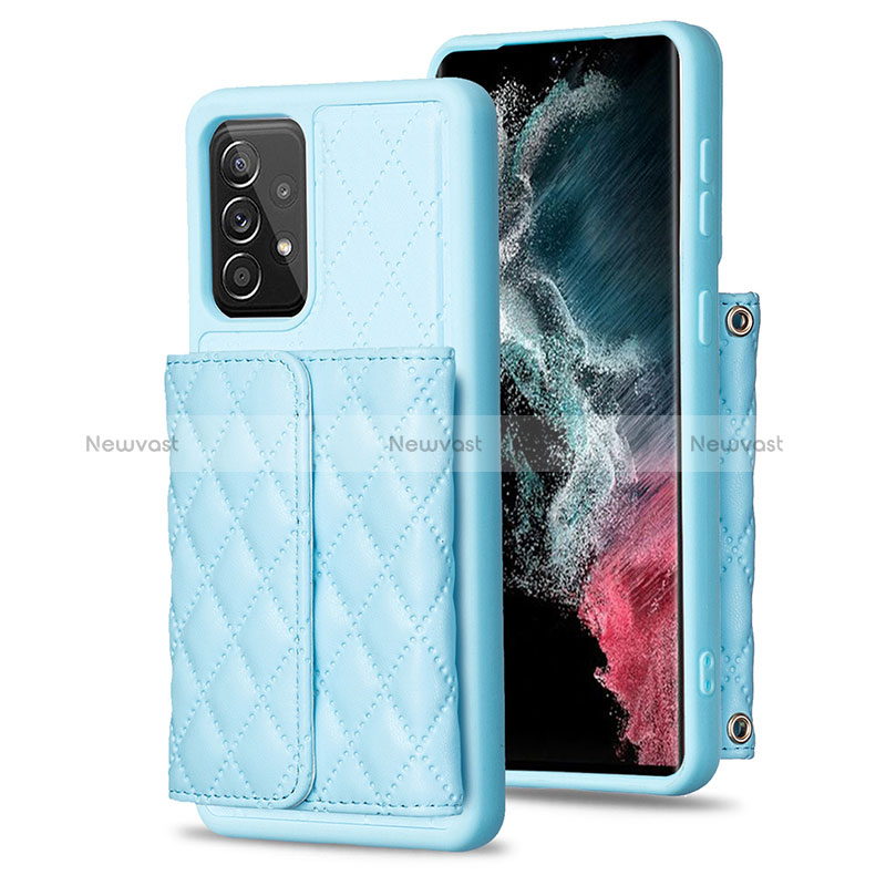 Soft Silicone Gel Leather Snap On Case Cover BF4 for Samsung Galaxy A52 5G