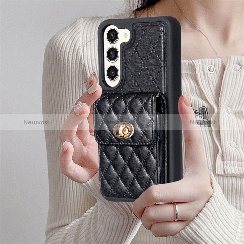 Soft Silicone Gel Leather Snap On Case Cover BF4 for Samsung Galaxy S23 5G