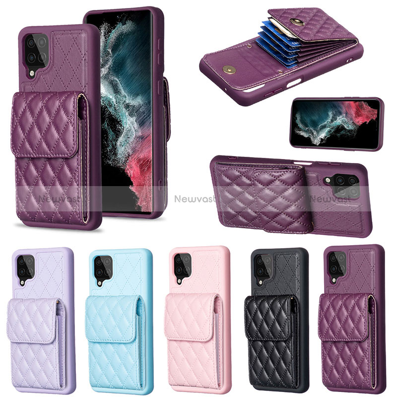 Soft Silicone Gel Leather Snap On Case Cover BF6 for Samsung Galaxy A12 Nacho