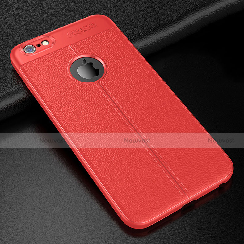 Soft Silicone Gel Leather Snap On Case Cover D01 for Apple iPhone 6 Red