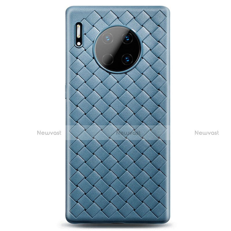 Soft Silicone Gel Leather Snap On Case Cover D01 for Huawei Mate 30 Sky Blue