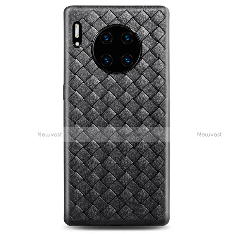 Soft Silicone Gel Leather Snap On Case Cover D01 for Huawei Mate 30E Pro 5G Black