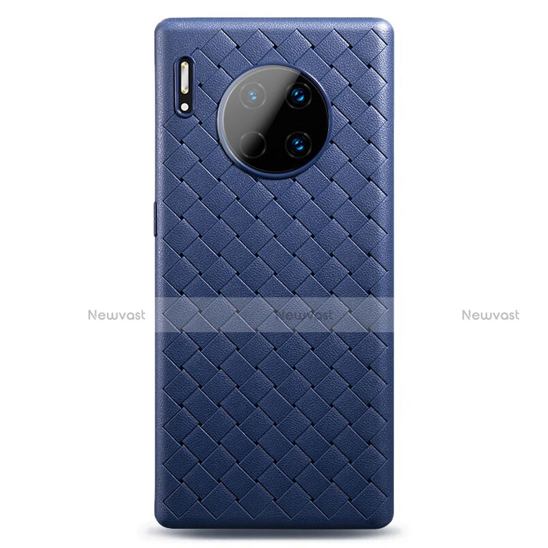 Soft Silicone Gel Leather Snap On Case Cover D01 for Huawei Mate 30E Pro 5G Blue