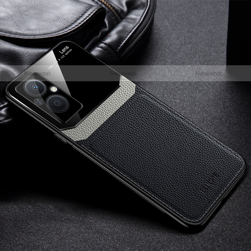 Soft Silicone Gel Leather Snap On Case Cover FL1 for OnePlus Nord N20 5G Black