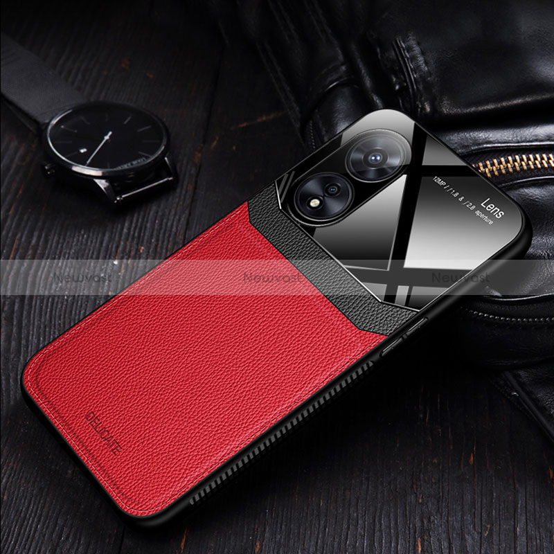 Soft Silicone Gel Leather Snap On Case Cover FL1 for Oppo A58x 5G