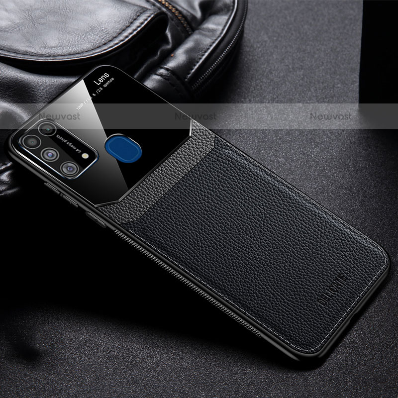 Soft Silicone Gel Leather Snap On Case Cover FL1 for Samsung Galaxy M31 Prime Edition Black