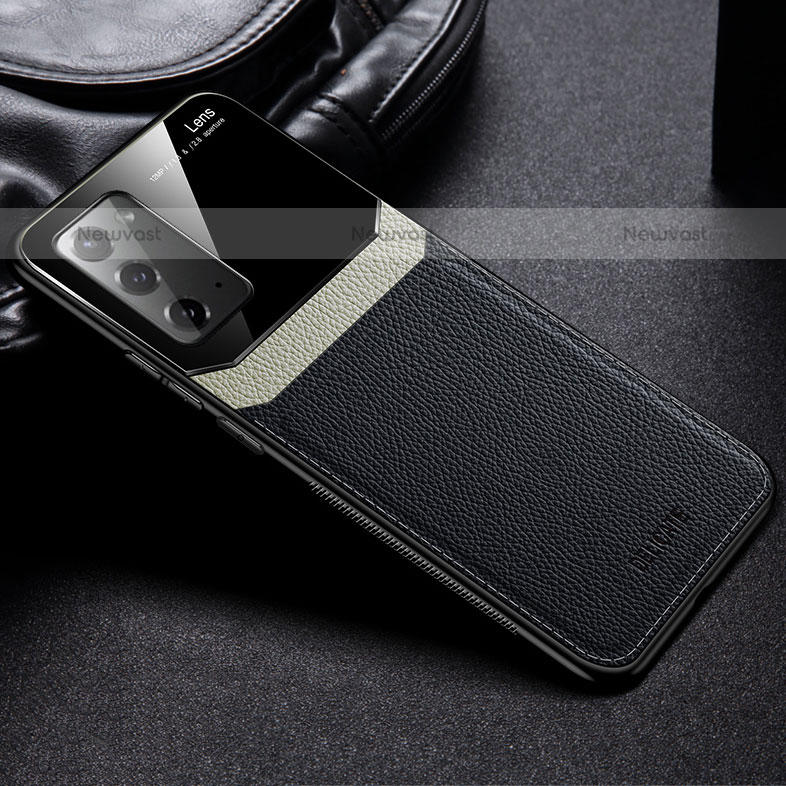 Soft Silicone Gel Leather Snap On Case Cover FL1 for Samsung Galaxy Note 20 5G Black