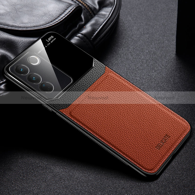 Soft Silicone Gel Leather Snap On Case Cover FL1 for Vivo V27 5G