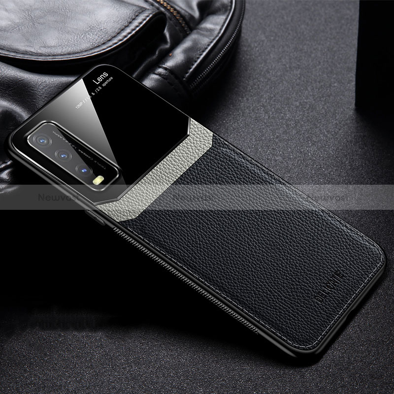 Soft Silicone Gel Leather Snap On Case Cover FL1 for Vivo Y12s